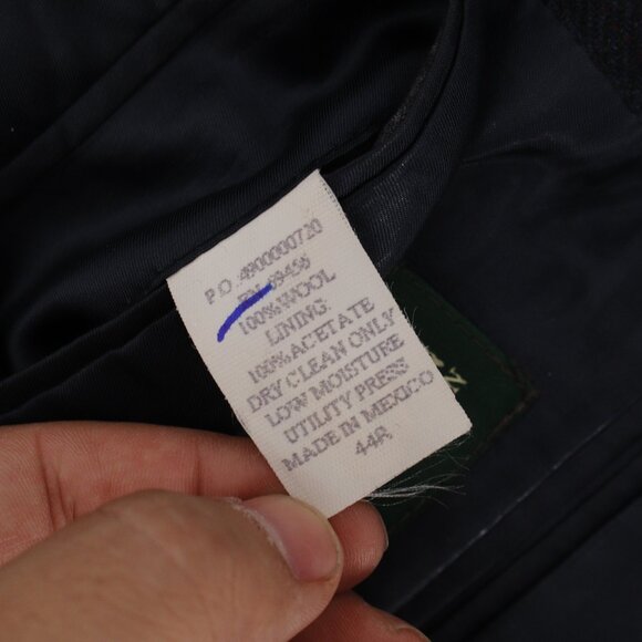 Lauren Ralph Lauren Sport Coat Men's 44R Herringbone Windowpane Wool Two Button - Picture 11 of 12